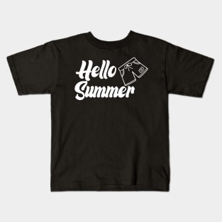 summer time vocation gifts design   hello summer for travel beach and surfing Kids T-Shirt